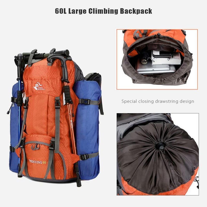 Bseash 60L Waterproof Hiking Camping Backpack with Rain Cover  Large Outdoor Sport Travel Daypack Rucksack for Climbing - Image 5